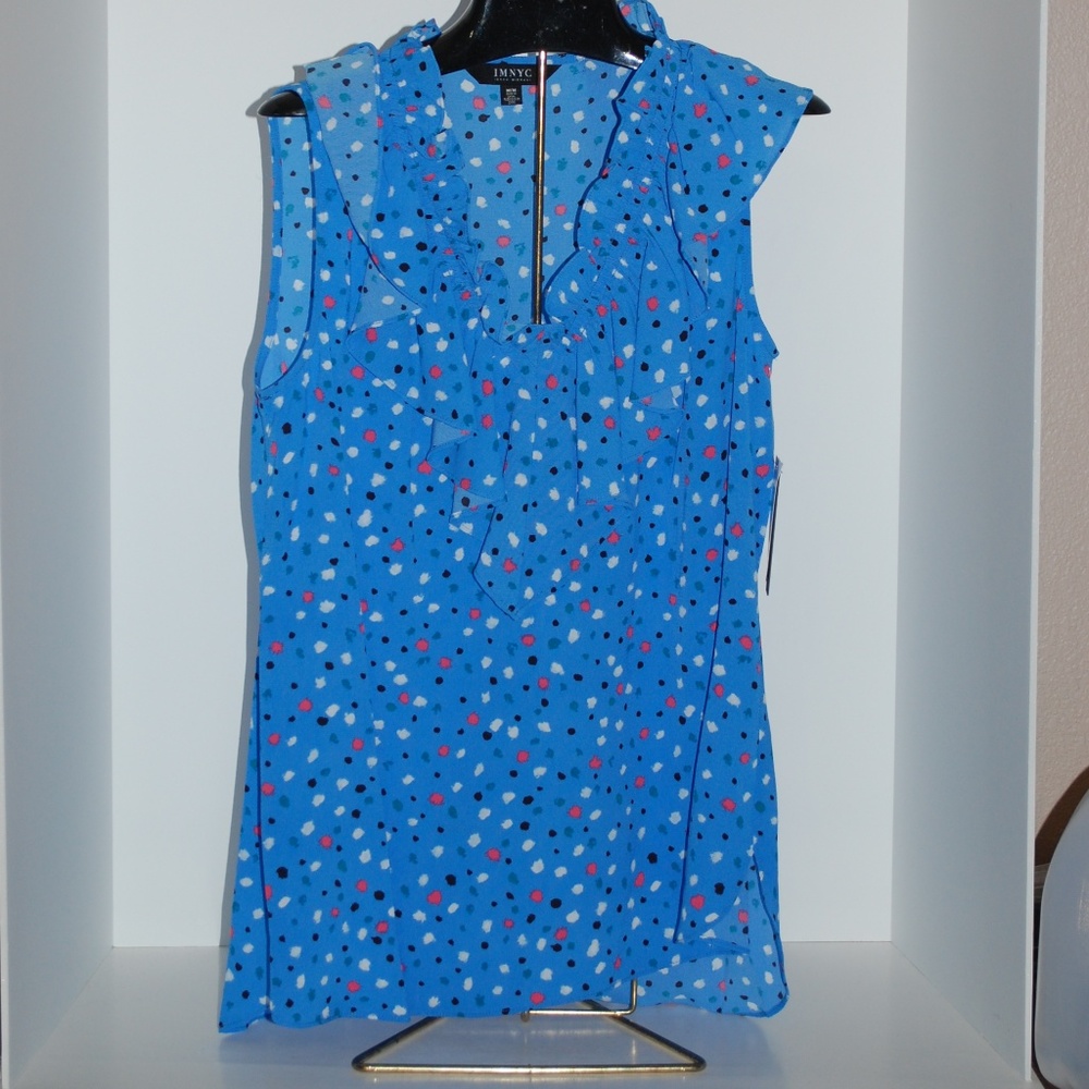 NWT IMNYC Isaac Mizrahi Sleeveless V Neck Top